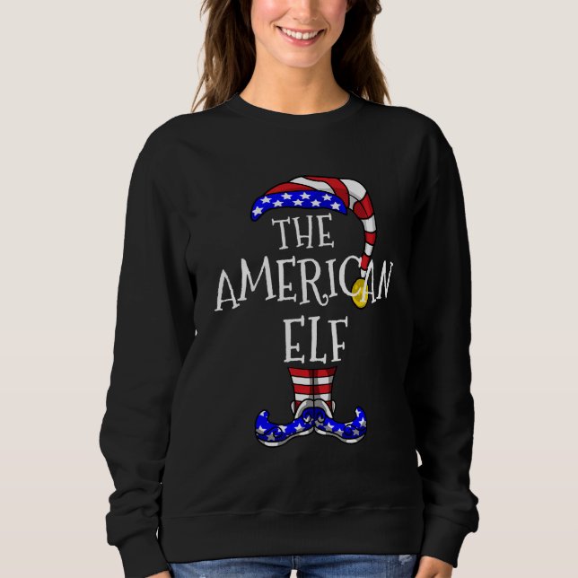 Moletom Família Elf Americana Christmasmatch Pajama Usa U (Frente)