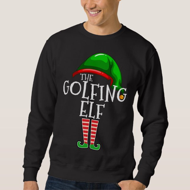 Moletom Família Golfe Elf Correspondendo ao Natal Golf Da (Frente)