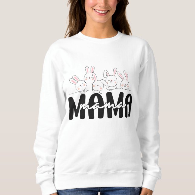 Moletom Família Mama Bunny - Teto e Sweatshirt de Coelho B (Frente)