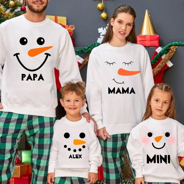 Moletom Família Mama Personalizada Snowman Correspondente (Criador carregado)