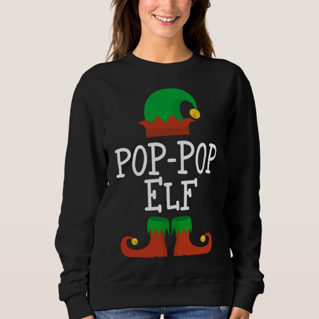 Moletom Família Pajama Pj Xm pop-Pop Elf Matching Familiar (Frente)