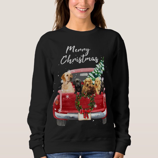 Moletom Família Truck Christmas Pajama do labrador (Frente)