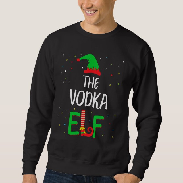 Moletom Família Vodka Elf Correspondendo Pjs De Natal Engr (Frente)