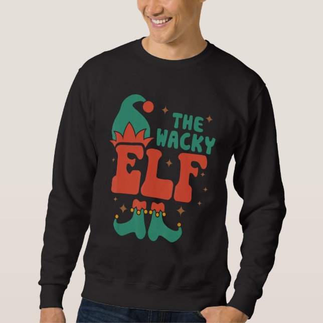Moletom Família Wacky Elf Correspondendo Pjs de Natal Engr (Frente)