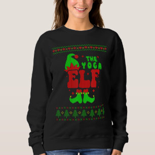 Moletom Família Yoga Elf Correspondendo Feia Doce De Natal