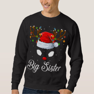 Moletom Familiar de Santa Hat A Grande Irmã Reindeer Chri