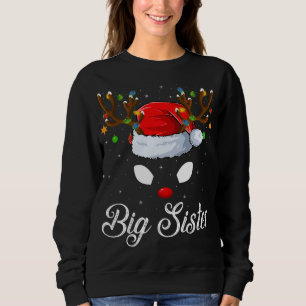 Moletom Familiar de Santa Hat A Grande Irmã Reindeer Chri