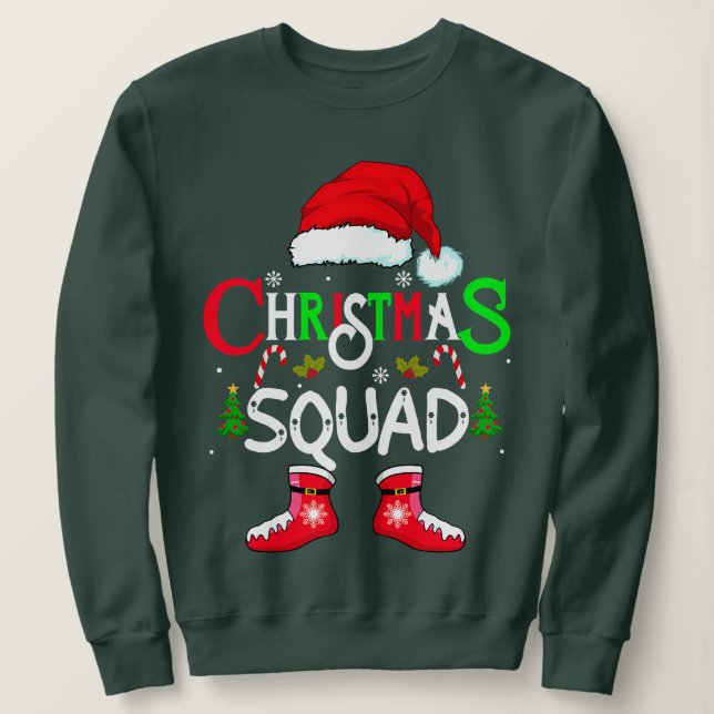 Moletom family christmas squad santa 2022 team Xmas tree P (Frente do Design)
