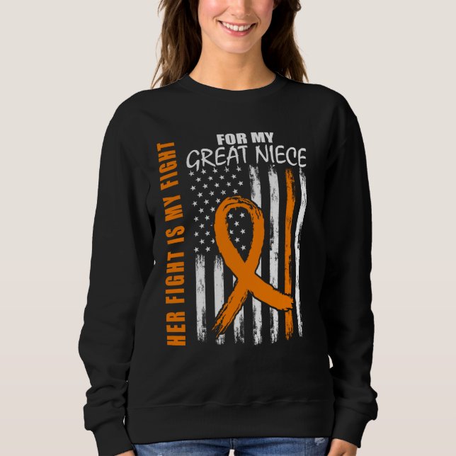 Moletom Family Fight Great Niece Leukemia Awareness USA Fl (Frente)