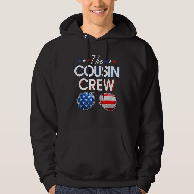Moletom Family Matching Cousin Crew American Flag 4th Of J (Frente)