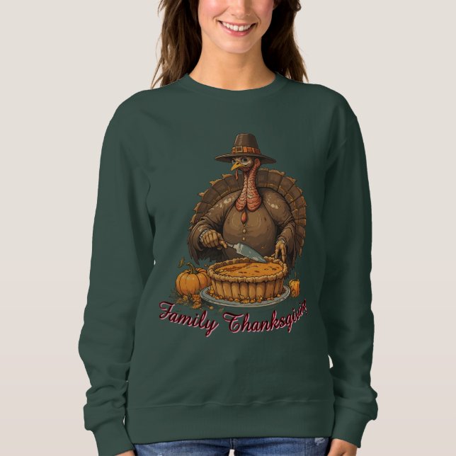Moletom Family Thanksgiving Turkey Pie (Frente)