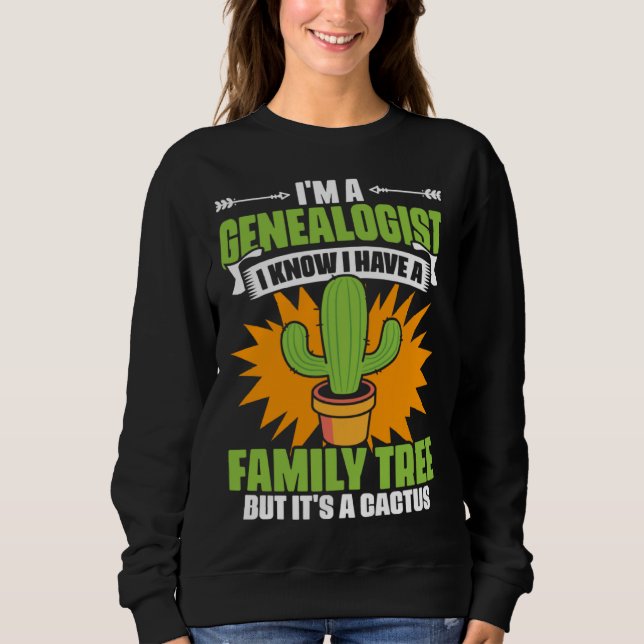 Moletom Family Tree Cactus Ancestry Historian Genealogy Ge (Frente)