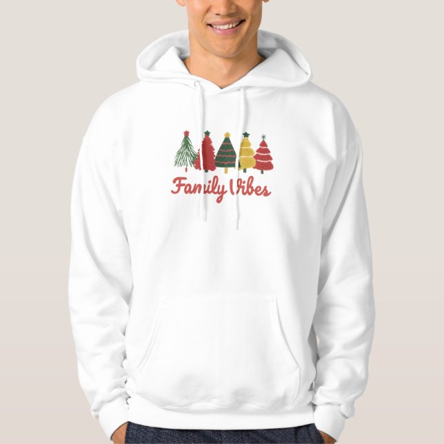 Moletom Family Vibes – Cozy Christmas Tree Design (Frente)