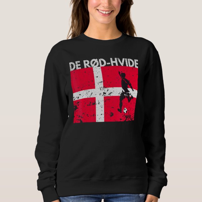 Moletom Fan Jersey Soccer De Rd Hvid, Equipe De Futebol Da (Frente)