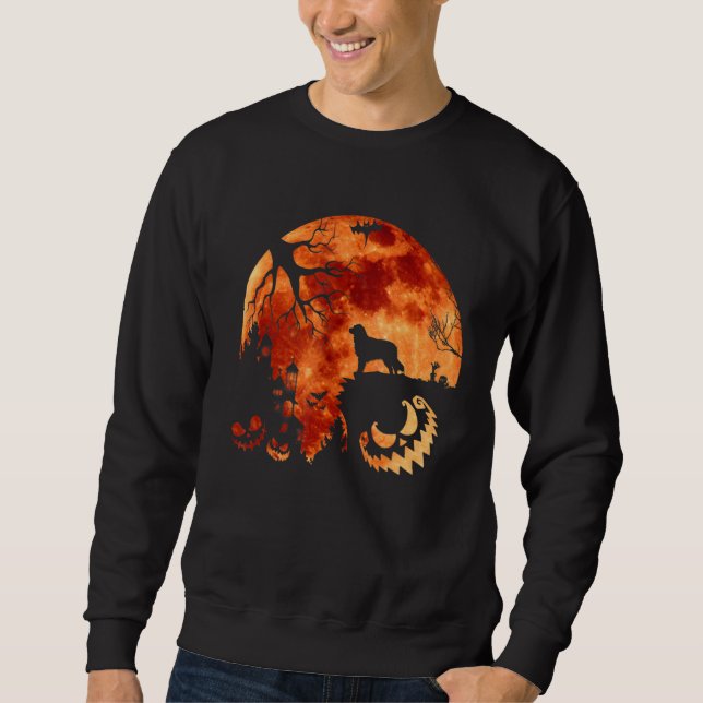 Moletom Fantasia de Halloween do Australian Shepherd e Lua (Frente)