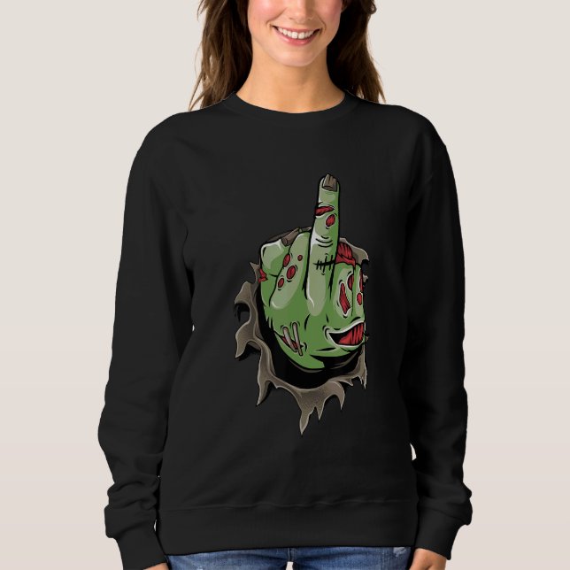 Moletom Fantasia de Mãos de Esqueleto Zumbi com o Dedo do  (Frente)