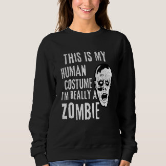 Moletom Fantasia Preguiçosa de Rosto de Zumbi para Hallowe