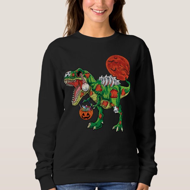 Moletom Fantasias de dinossauro esqueleto zombie rex para  (Frente)