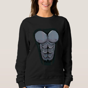 Moletom Fantasias De Gorila Peito Abs Músculo 6 Pack Homen
