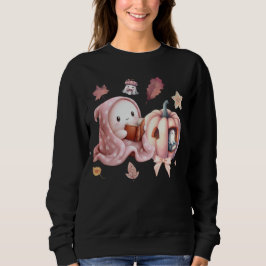 Moletom Fantasma Bonito Lendo Livros Professores Halloween