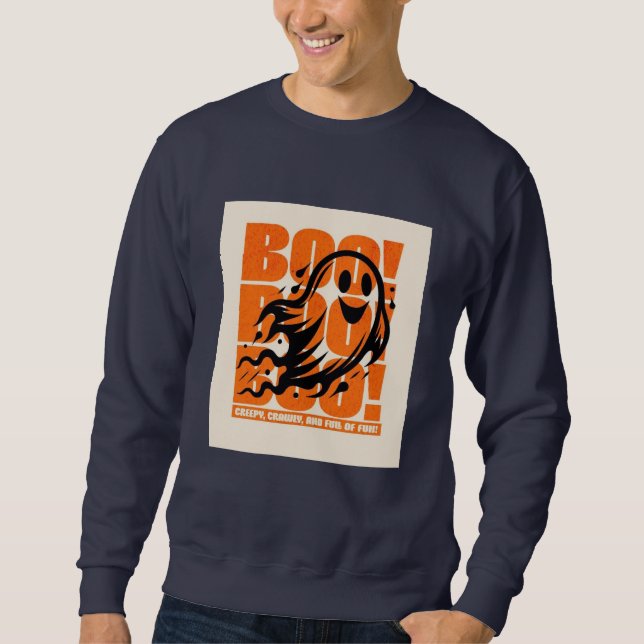 Moletom Fantasma Boo de Halloween Fofo (Frente)