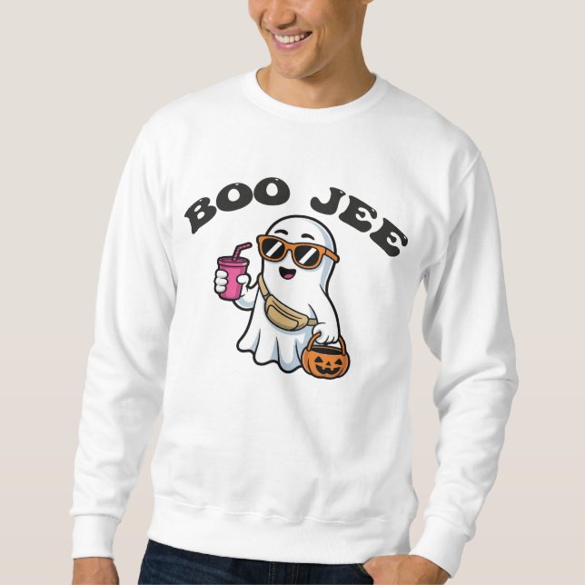 Moletom Fantasma BOO-JEE – Design Engraçado de Halloween B (Frente)