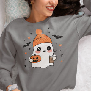 Moletom Fantasma de Halloween com Café Gelado