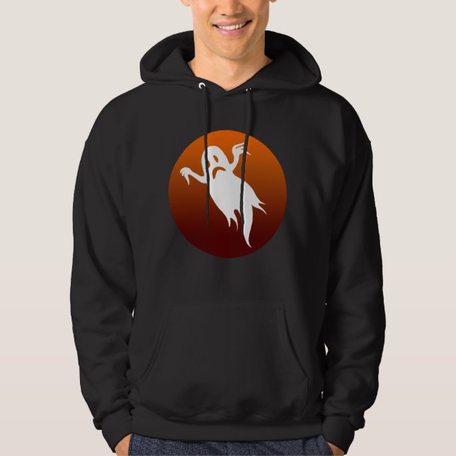 Moletom fantasma de Halloween lua laranja (Frente)
