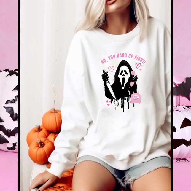 Moletom Fantasma do Halloween Cara Engraçada Feminina (Criador carregado)