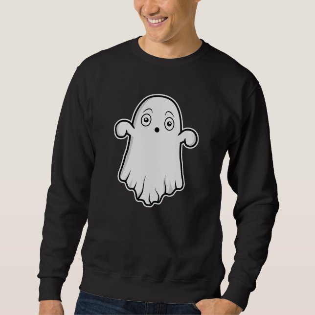 Moletom Fantasma Espirito Personagem Fofo Surpreso Hallowe (Frente)