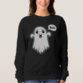 Moletom Fantasma Feliz Dizendo Boo Halloween Assustador