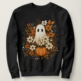 Moletom Fantasma Fofo Com Abóbora E Flores De Outono – Hal