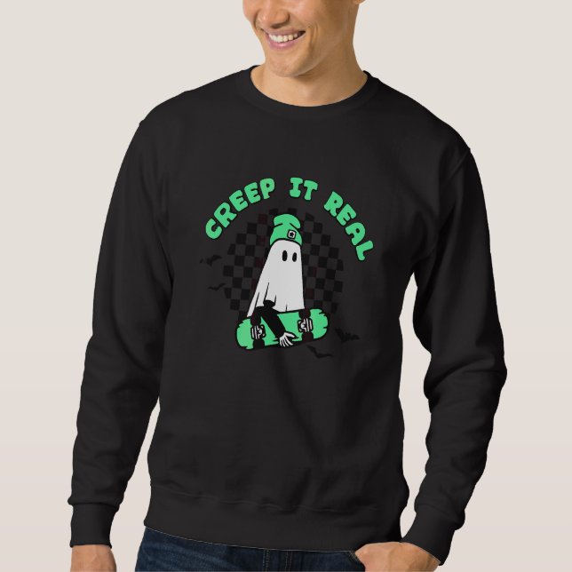 Moletom Fantasma Fofo de Skate Halloween Assustador (Frente)