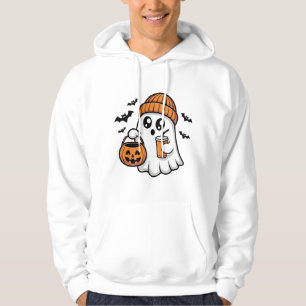 Moletom Fantasma Laranja de Halloween Kawaii Espirito de O