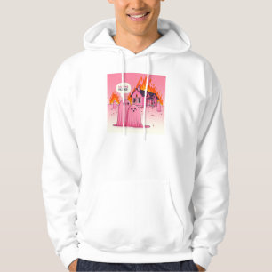 Moletom Fantasma Rosa Bonita: Abraça-me! :( (capuz branco-