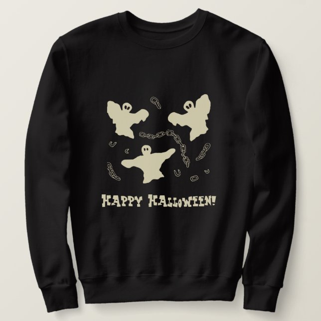 Moletom Fantasmas cremosos - Feliz Halloween! (Frente do Design)
