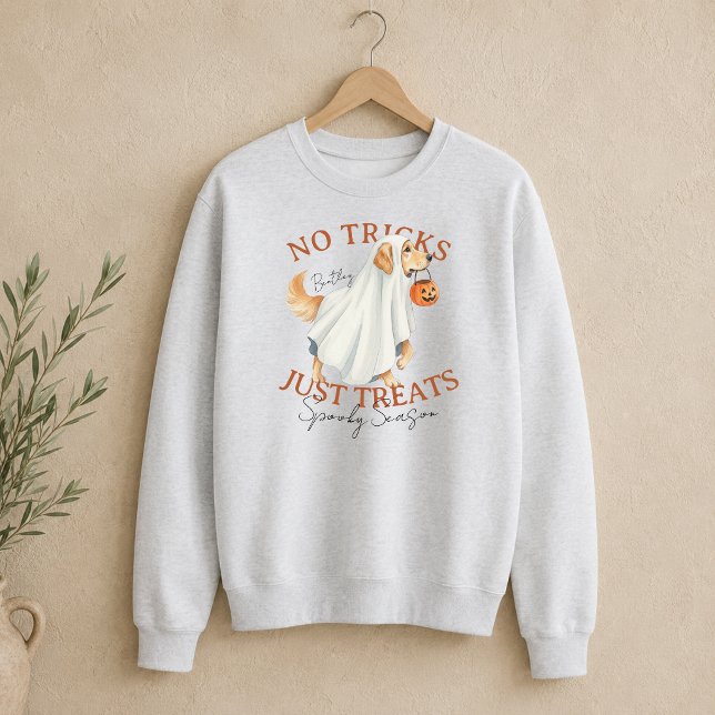 Moletom Fantasmas de Fantasia Cachorro Retriever Golden Te (Ghost Costume Dog Golden Retriever Spooky Season Sweatshirt)