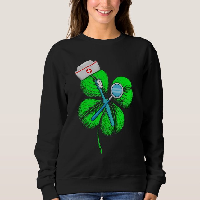 Moletom Fantástico Saint Patrick S Day Dentist Shamrock Ho (Frente)