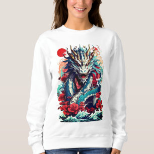 Moletom Fantasy Dragon E Rosas vermelhas
