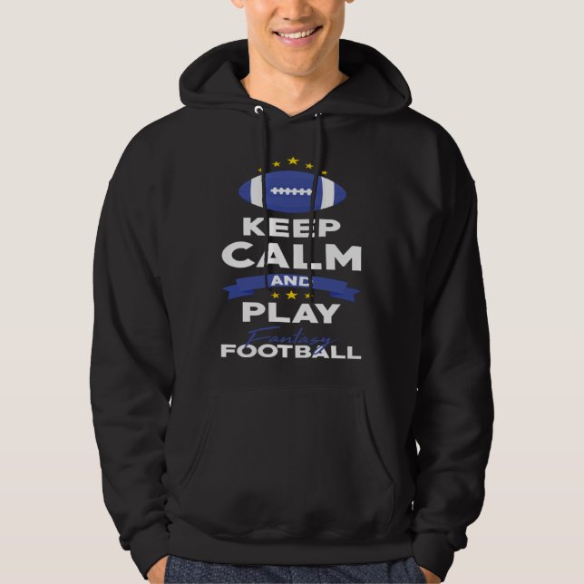 Moletom Fantasy Football Keep Calm And Play Gift For Men W (Frente)