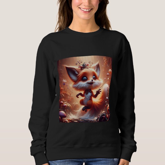Moletom Fantasy Fox Flowers Cogumelos (Frente)