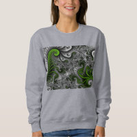 Fantasy Mundo Verde E Arte Fractal Cinza