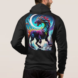Moletom Fantasy Rainbow Dragon Com A Lua Hoodie