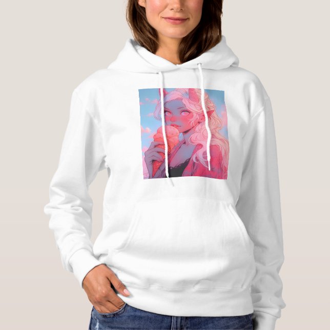 Moletom Fantasy Soft Pink Sorvete Anime Girl (Frente)