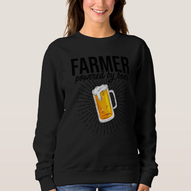 Moletom Farmer Powered By Beer Farming Agriculture Tractor (Frente)