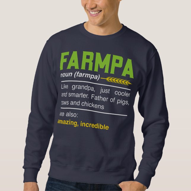 Moletom Farmpa Funny Farming Grandpa Definição (Frente)