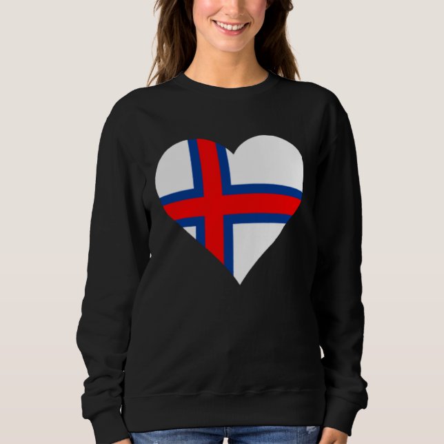 Moletom Faroe Islands Flag Heart Faroe Islands Love Faroe  (Frente)