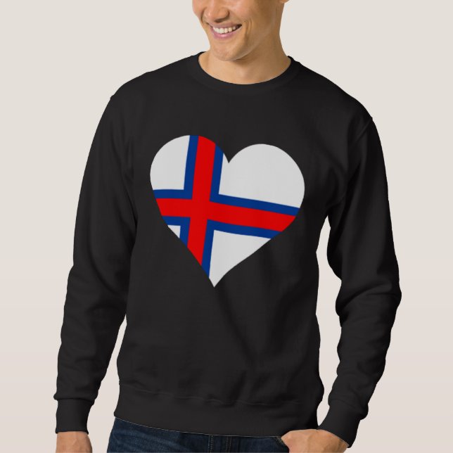 Moletom Faroe Islands Flag Heart Faroe Islands Love Faroe  (Frente)