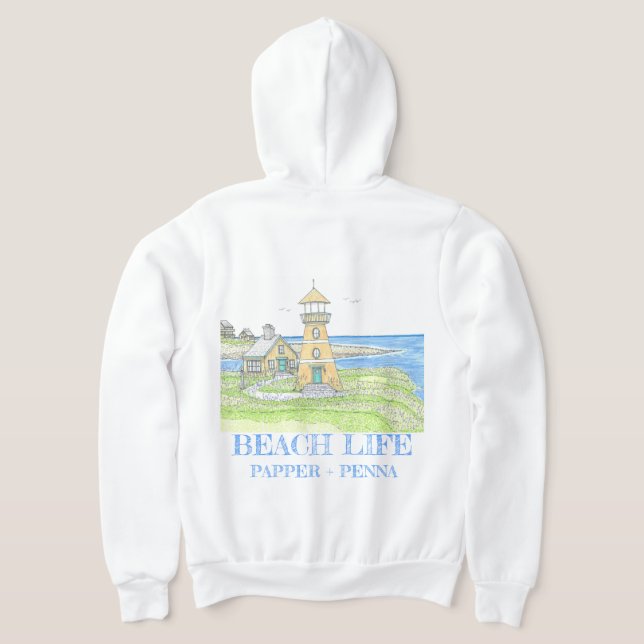Moletom Farol Amarelo Hoodie Zippered (Postura das costas)