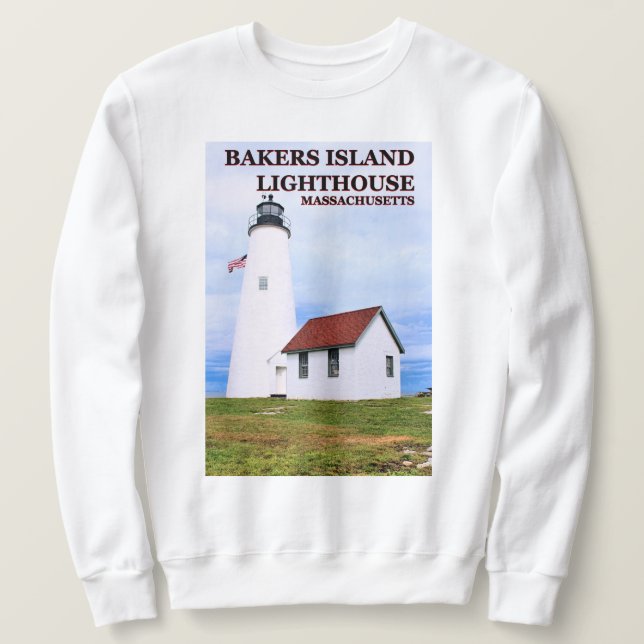 Moletom Farol da Ilha Bakers, Massachusetts Sweatshirt (Frente do Design)
